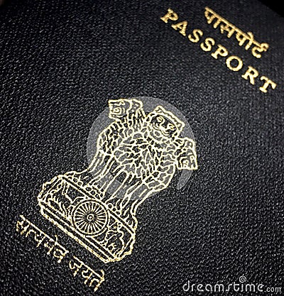 Indian passport cover page Stock Photo