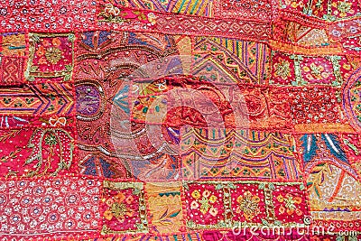 Indian patchwork carpet Stock Photo