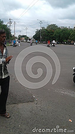 Indian people driving motorcycle in the street Editorial Stock Photo