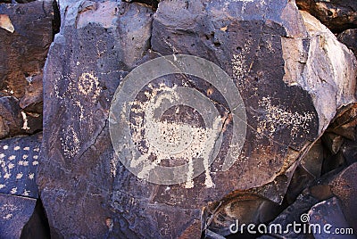 Indian Petroglyph in Arizona mountains Stock Photo
