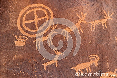 Indian petroglyphs, Newspaper Rock State Historic Monument, Utah, USA Stock Photo