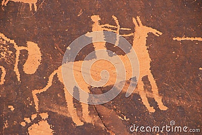 Indian petroglyphs, Newspaper Rock State Historic Monument, Utah, USA Stock Photo