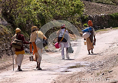 Indian pilgrims Stock Photo