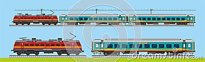 Indian Railway Humsafar Express Cartoon Illustration