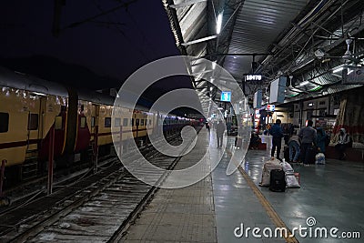 Indian Railways Train on platform images Editorial Stock Photo