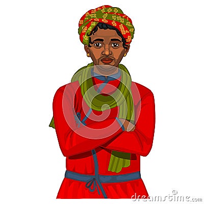 Indian rajasthani man Vector Illustration