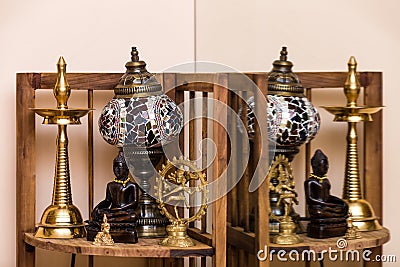 Indian religious idols, shiva statues, buddha Stock Photo