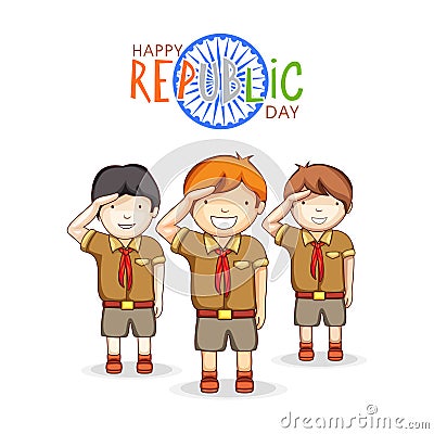 Indian Republic Day celebration with cute kids. Stock Photo