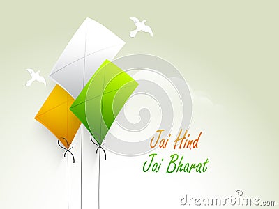 Indian Republic Day celebration with tricolor kites. Stock Photo