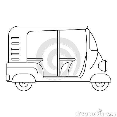 Indian rickshaw icon, outline style Cartoon Illustration