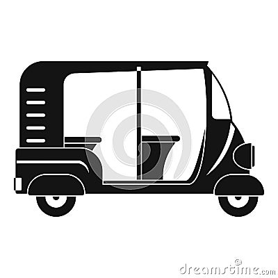 Indian rickshaw icon, simple style Vector Illustration