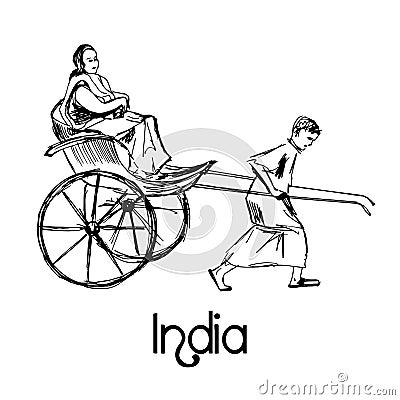 Indian rickshaw taxi bike Vector Illustration