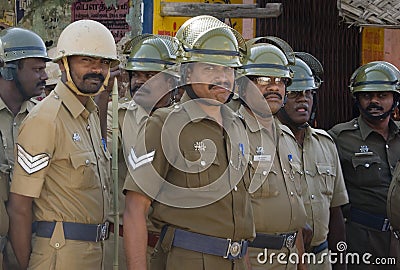 Indian riot police Editorial Stock Photo