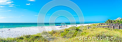 Indian rocks beach with green grass in Florida, USA Stock Photo