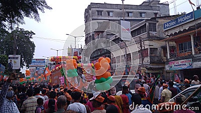 Indian ruling party BJP roadshow with BJPs all india president jp nadda Editorial Stock Photo