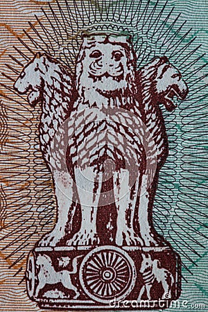 10 Indian rupee banknote, Lion Capital Series, 1992 Stock Photo