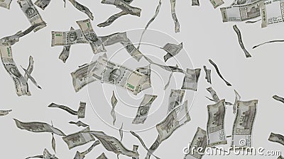 500 Indian Rupee bills falling down. Banknotes isolated on white background. 3d render. Stock Photo