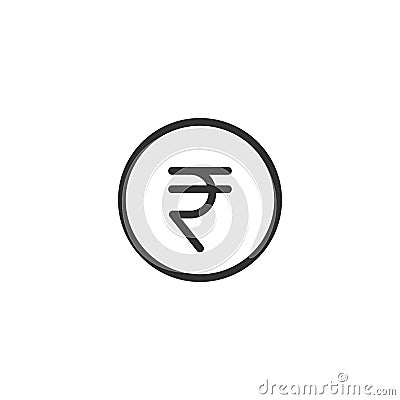 Indian rupee Line Icon Design Stock Photo