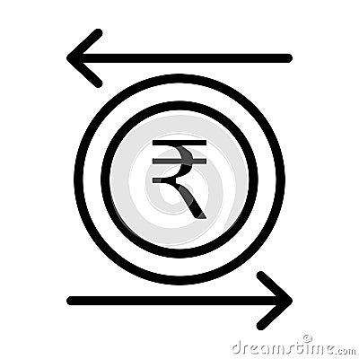 Indian rupees value Line Style vector icon which can easily modify or edit Vector Illustration