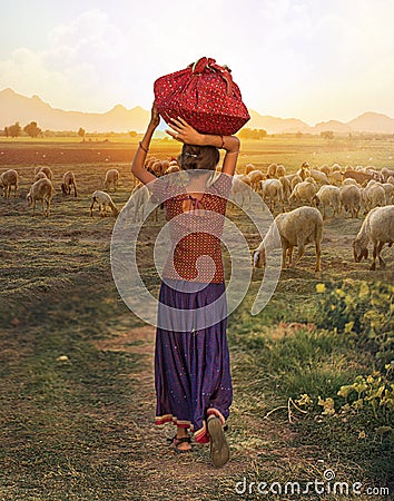 Rural Girl Editorial Stock Photo