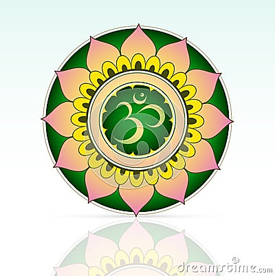 Indian sacred symbol Aum Vector Illustration