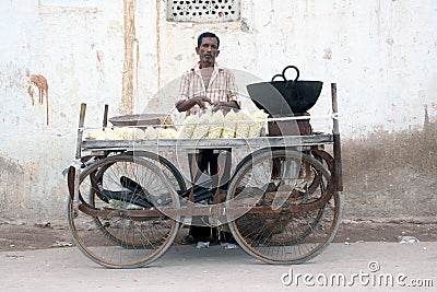 Indian selling popcorn Editorial Stock Photo