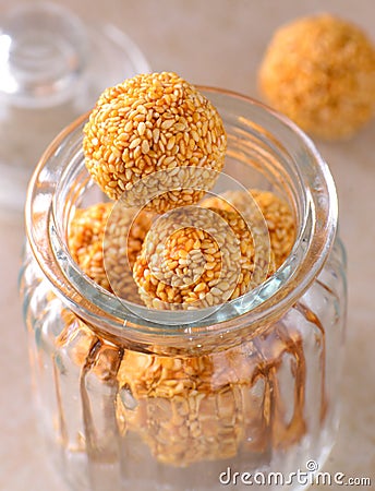 Sesame brittle or til gud laddoo Stock Photo