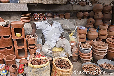 Indian Shopkeeper - Thanjavur - India Editorial Stock Photo