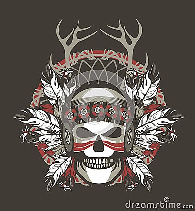 Indian skull chief Vector Illustration