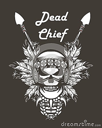 Indian skull chief Vector Illustration