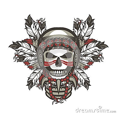Indian skull chief Vector Illustration