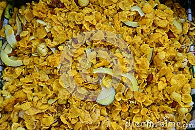 Indian Snack-Corn Flakes mixture Stock Photo