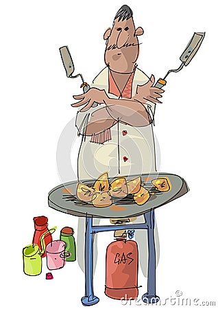 An indian street food vendor Vector Illustration