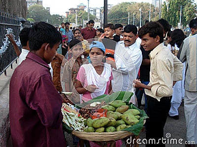 Indian street market, Mumbai - India Editorial Stock Photo