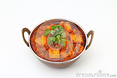 INDIAN STYLE COTTAGE CHEESE VEGETARIAN CURRY DISH. Kadai Paneer - traditional Indian food Stock Photo