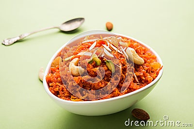 Gajar Halwa or Carrot Halwa Stock Photo