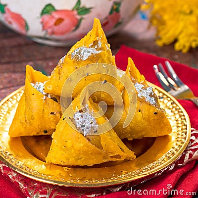 Sweet food Sweet samosa Stock Photo