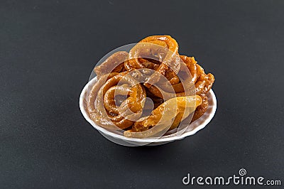 Indian sweet: Jalebi, Indian dessert jalebi or imarti Stock Photo