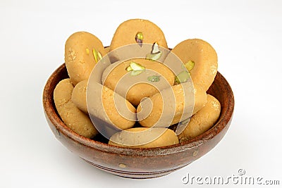 Indian Sweet Pedha or Peda or Peday Stock Photo