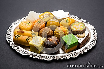 Indian sweets for diwali festival or wedding, selective focus Stock Photo