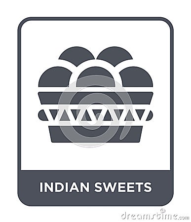 indian sweets icon in trendy design style. indian sweets icon isolated on white background. indian sweets vector icon simple and Vector Illustration