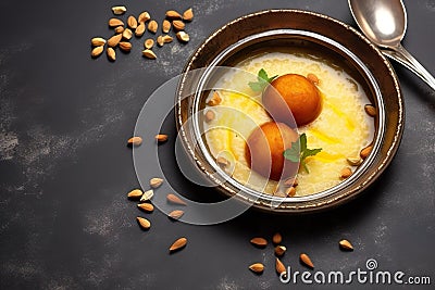 Indian sweets served wooden plate, indian meal looks delicious Stock Photo