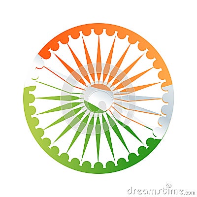 Indian symbol day.Happy Independence Day of India vector illustration. Vector Illustration