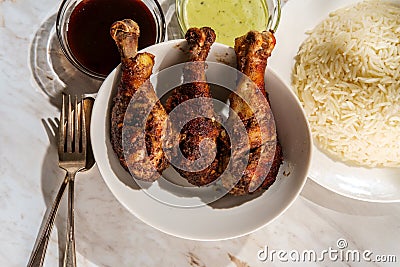 Indian Tandoori Chicken Legs Stock Photo