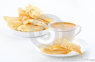 Indian Tea Time Breakfast Khari on White Background Stock Photo