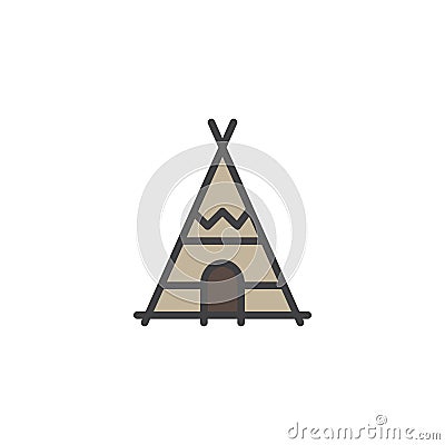 Indian tepee filled outline icon Vector Illustration