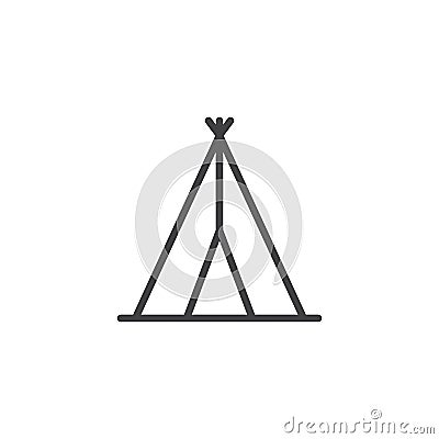 Indian tepee outline icon Vector Illustration