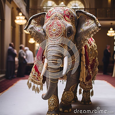 Indian thai wedding elephant Stock Photo