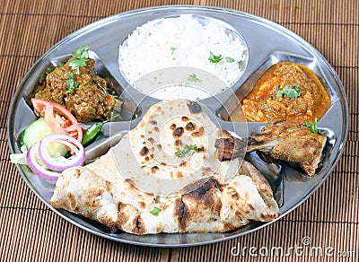 Indian thali combo Stock Photo