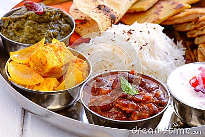 Indian Thali-Punjabi meal Stock Photo